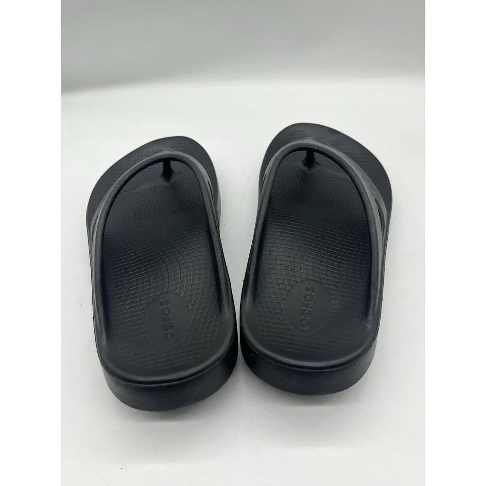 OOFOS OOriginal Black Thong Sandals Flip Flops Recovery Men's Size 9 Womens 11